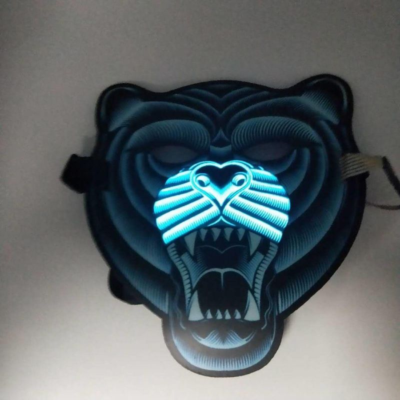 Glow Tiger Mask LED Party Mask Sound Activated Mask
