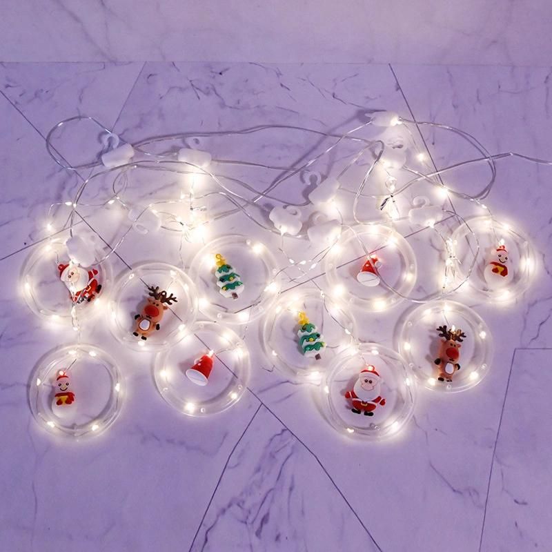 Christmas String Lights, 120 LED 10PCS Santa Fairy Lights, Waterproof Copper Twinkle Light, USB Powered Christmas Hanging Ornaments, Warm White