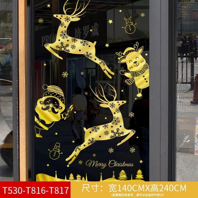 Custom Designed Printed and Gold Display Window Decals for Christmas Decorations