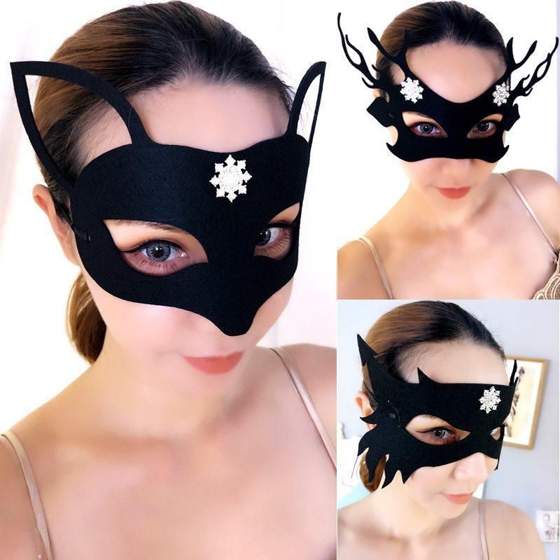 Lady Sexy Elegant Felt Eye Face Mask Bar Masquerade Mistery Festival Dress Face Sexy Mask