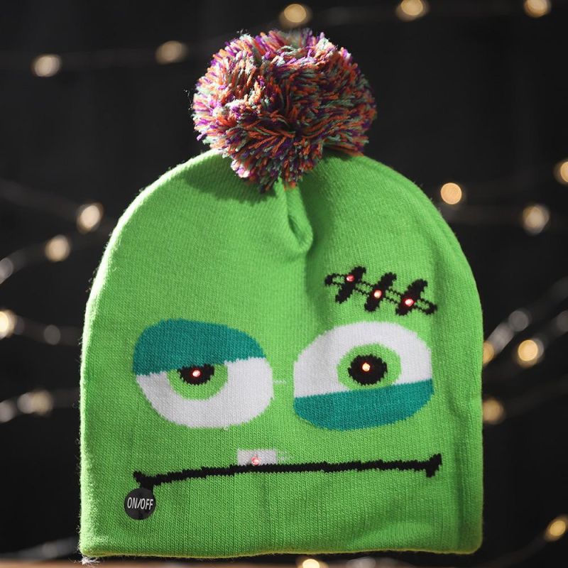 LED Light Christmas Knitted Hat for Kids Adults Christmas Decorations