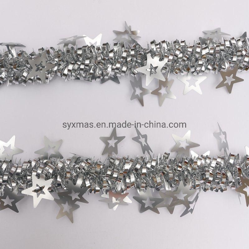 Silvery Color Christmas Factory Direct Sale Christmas Party Favor 2m Pet Tinsel