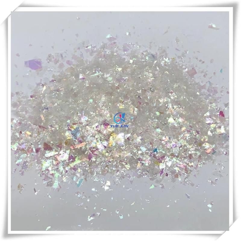 Multicolor Iridescent Ice Flakes for Craft and Art