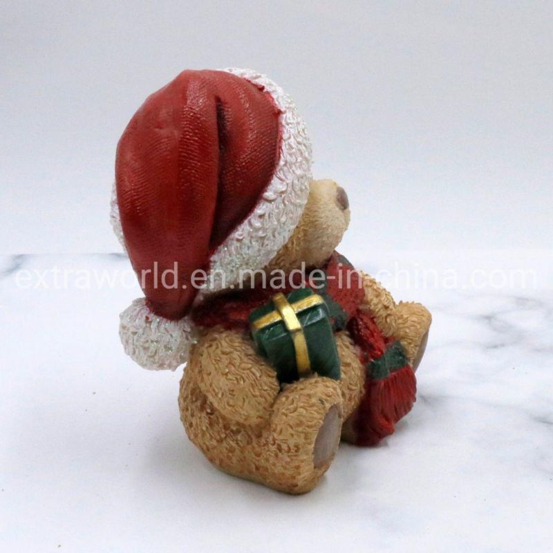 Christmas Gifts Polyresin Cute Bear Toy Ornaments Home Decoration