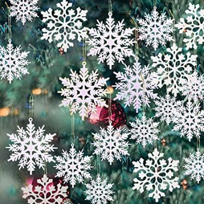 Wholesale Christmas Decorative Plastic Snowflake Ornaments