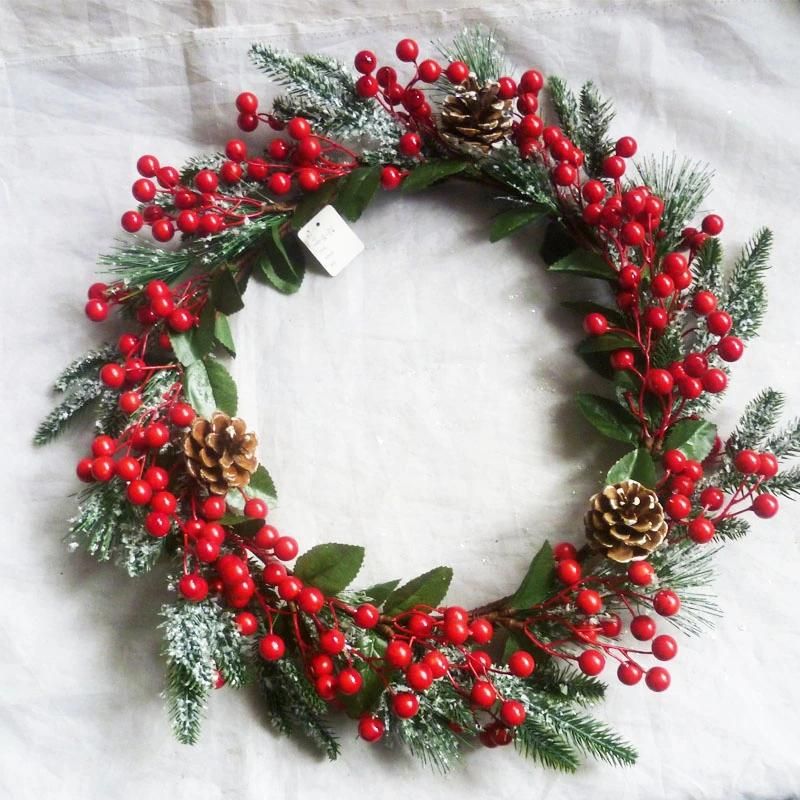 New Christmas Decorations Red Flowers Pine Cnew Christmas Decorations Red Flowers Pine Cone Style Christmas Rings Xmas Wreaone Style Christmas Rings Xmas Wreath
