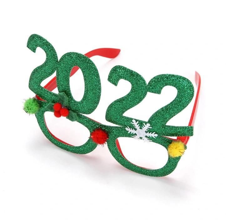 Christmas Glasses Decoration 2022 Holiday Home Decoration Items New Year Gifts Christmas Glasses