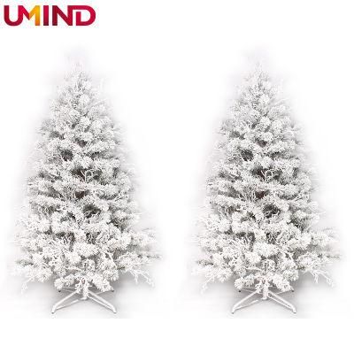 Yh2022 Flocked White Prelit Automatic Snowing Artificial Christmas Tree 240cm Giant Decoration Tree