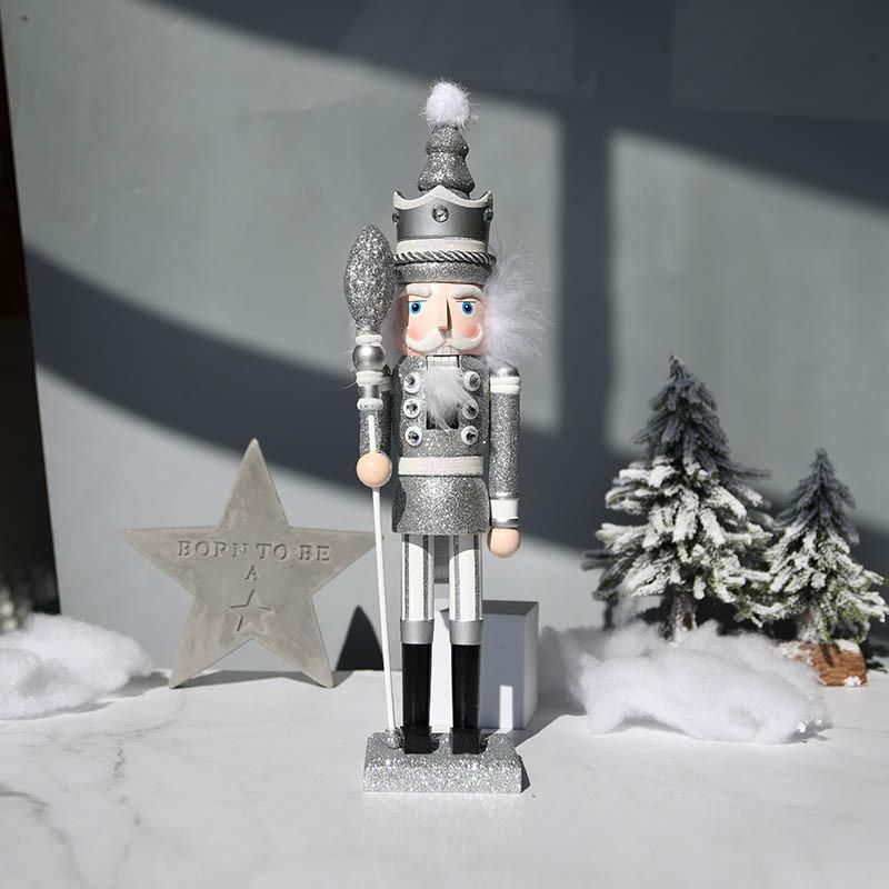 42cm Christmas Decorative Nutcracker, Handmade Wooden Traditional Festive Collectible Nutcracker