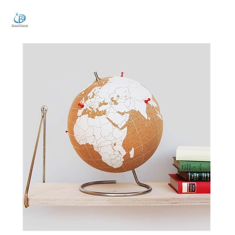 Hot Selling Black Rotating Natural Color Cork World Globe for Home Decoration