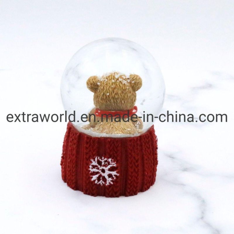 Christmas Gift Home Decoration Adorable Bear 45mm Glass Snowglobes Snowball